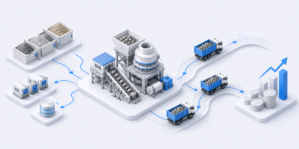 Industrial crusher plant landscape